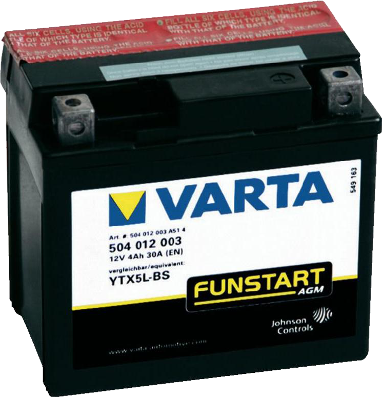 Батарея аккумуляторная Funstart AGM, 12в 4а/ч