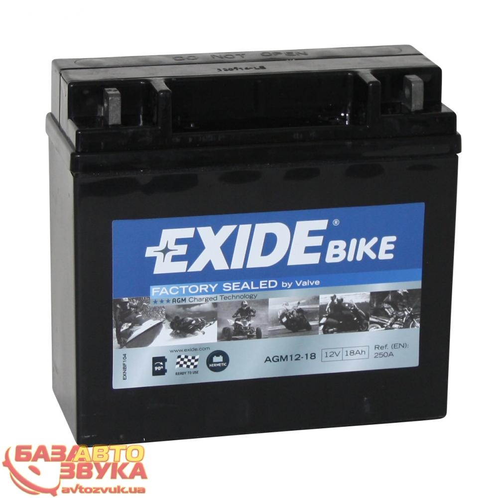 Мото аккумулятор Exide Bike 12В 18А/ч AGM12-18