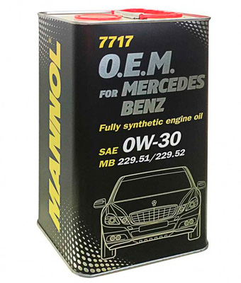Масло моторное Mannol for Mercedes Benz 0W-30 4л (metal)