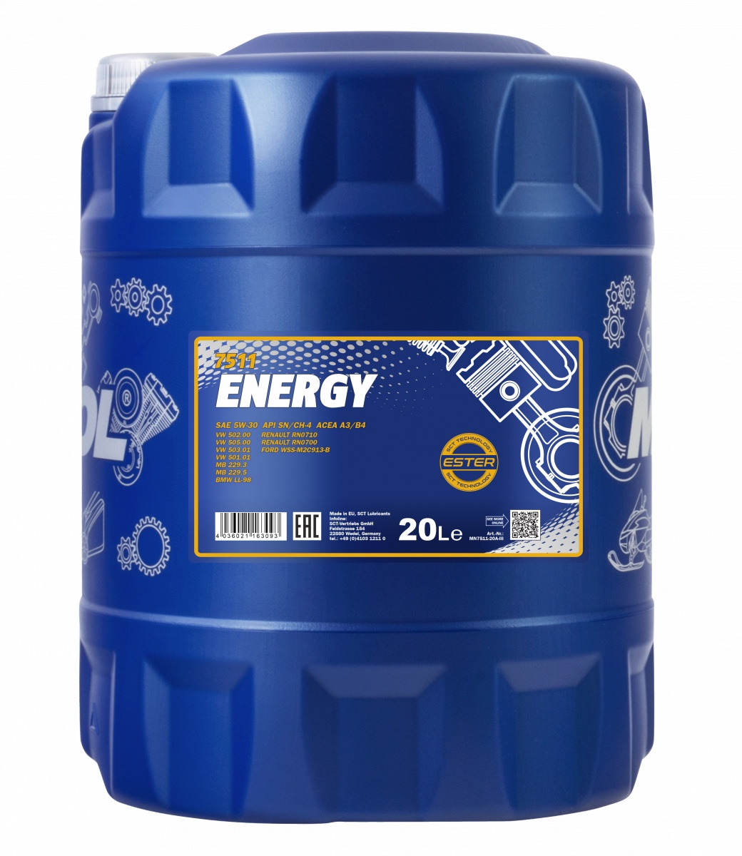 Масло моторное Mannol 7511 Energy 5W-30 20 л
