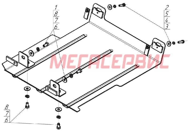 Motodor 02725 Защита заднего дифференциала для Volkswagen Transporter/Caravelle/Multivan