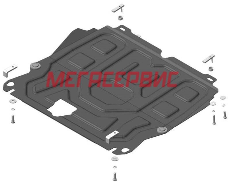 Motodor 71401 Защита картера и КПП из стали 2 мм для Nissan X-Trail (2007–2022) и Qashqai (2015–2021, с 2.0)