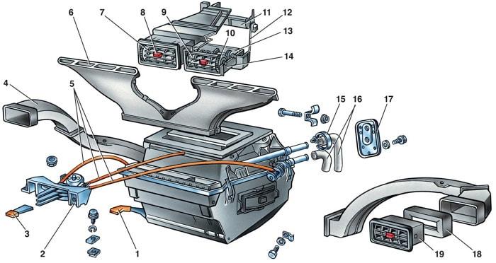 Замена радиатора печки Mercedes W203